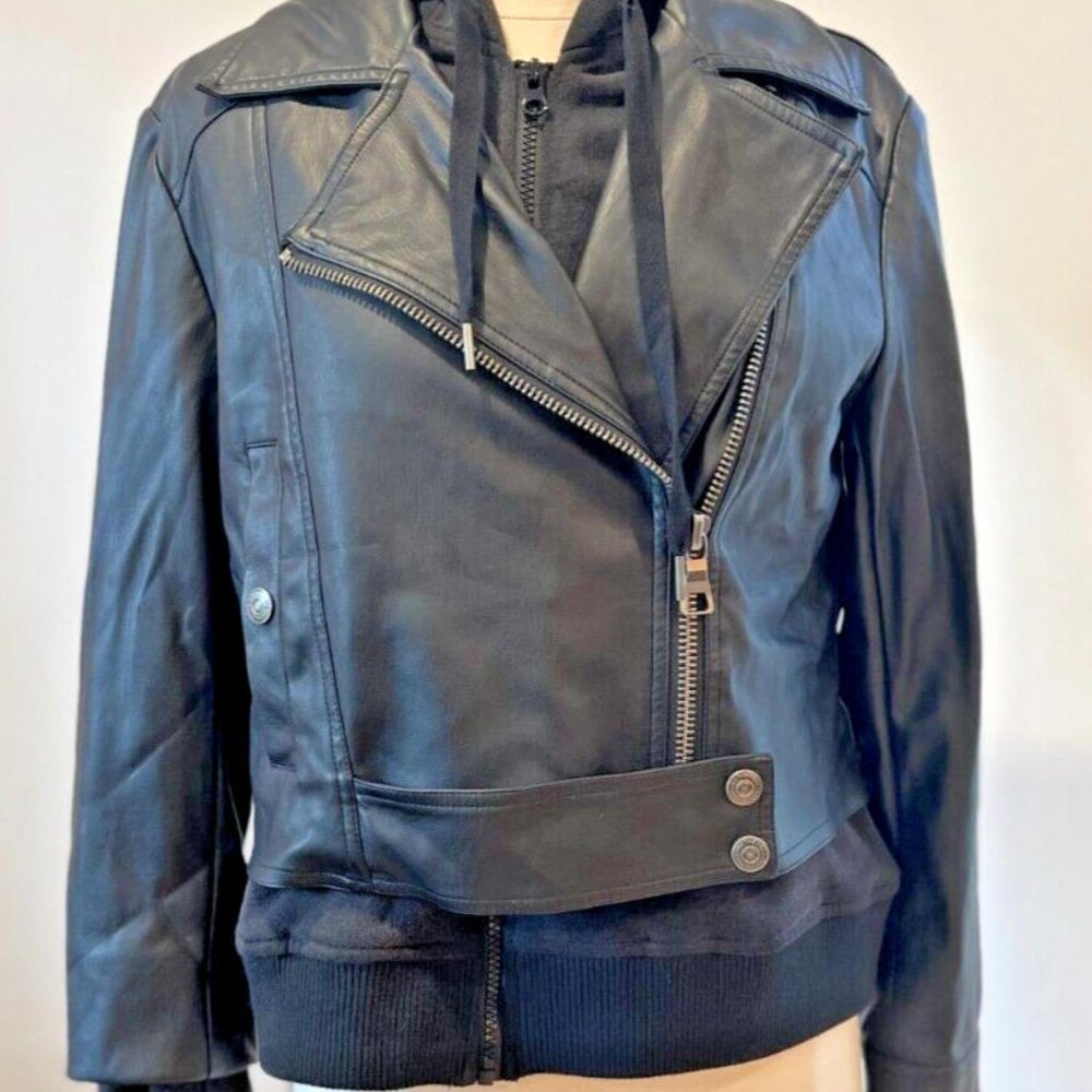 Free People It Girl Vegan Blazer Moto Jacket Black Size Xs Orig. $178. - Picture 2 of 10